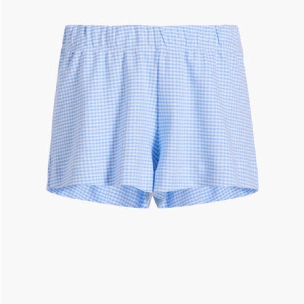 Hill House Gemma Blue Hydrangea Gingham Sleep Shorts